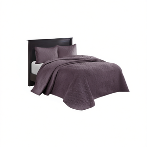 Queen Purple Reversible <b>Bedspread</b> <b>Set</b> 3 Pcs Quilted Coverlet Classic Style Home Bedding All Season Use - Product Image 1