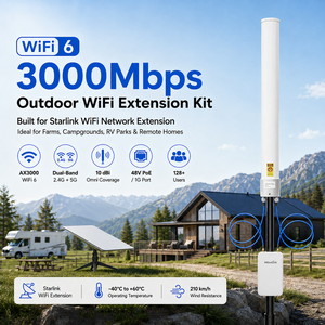 Kit d'extension <span class=keywords><strong>WiFi</strong></span> 6 longue portée Mosslink pour extérieur, point d'accès sans fil double bande 2.4G & 5G, antenne omnidirectionnelle à gain élevé 10dBi, alimentation PoE - Product Image 2