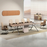 Bureau de direction moderne en bois de luxe, sur mesure, avec pieds en acier, grand bureau de conférence avec tiroir et serrure à code