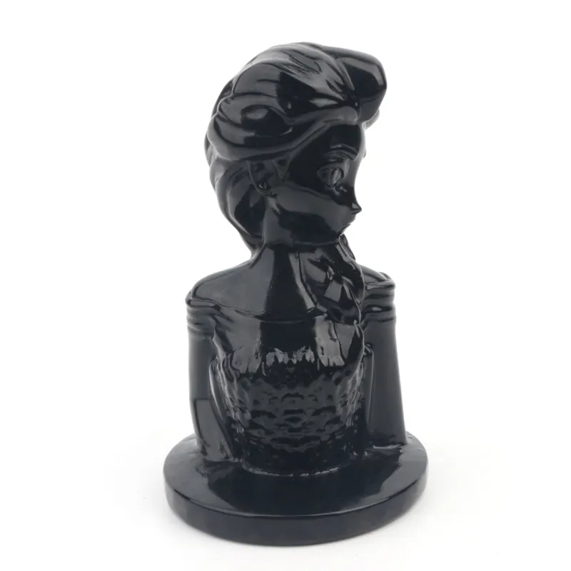 गर्म बिक्री 3 इंच क्रिस्टल राजकुमारी आयशा प्रतिमा नक्काशी शिल्प प्राकृतिक क्रिस्टल देवी ओब्सीडियन राजकुमारी नक्काशी