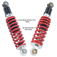 Amortisseur avant et arrière 270 mm/260 mm/250 mm, compatible avec les scooters, motos, motocross, quads, karts et buggys de 50 cc à 125 cc