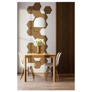 Panel Acústico Hexagonal Moderno <span class=keywords><strong>de</strong></span> <span class=keywords><strong>Madera</strong></span>, Panel Acústico <span class=keywords><strong>de</strong></span> <span class=keywords><strong>Listones</strong></span> <span class=keywords><strong>de</strong></span> <span class=keywords><strong>Madera</strong></span> Insonorizante para Paredes Decorativas <span class=keywords><strong>de</strong></span> Hoteles y Hospitales - Product Image 2