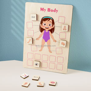 Parti del corpo attività di apprendimento educativo in legno il mio corpo corrispondente gioco da tavolo giocattoli di apprendimento Montessori per bambini - Product Image 4