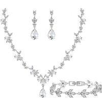 Collier et boucles d'oreilles plaqués or pour mariage, ensemble de bijoux assortis pour banquet
