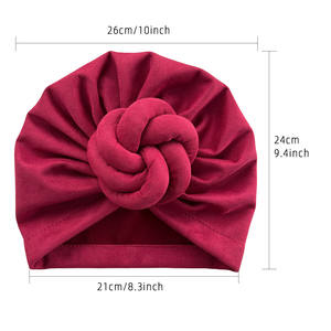 Turban foulard femme en polyester, nouveau, couleur unie, ethnique, noué en trois dimensions, avec logo personnalisé - Product Image 2