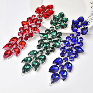 Applique de strass en cristal brillant effet diamant, patchs en cristal AB taille Marquise, base argentée, <span class=keywords><strong>à</strong></span> coudre sur l'épaule, pour ceinture de mariée - Product Image 1