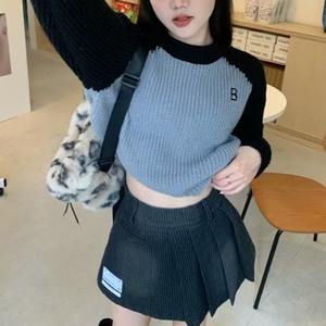 Suéteres de mujer más vendidos, suéter informal de manga larga con bloque de Color, Top cómodo con cuello redondo antipilling para mujer - Product Image 6