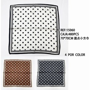 Foulard quadrato a pois 70x70 cm con bordo per donna, accessorio moda - Product Image 1