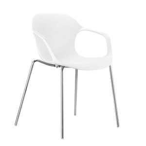 Accoudoir Chaise en métal chromé PP Design <span class=keywords><strong>ergonomique</strong></span> à dossier haut empilable pour chaise de salle à manger en plastique de bureau de restaurant - Product Image 2