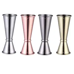 Japan Style Stainless Steel Shinny Black Gold Rose Gold Copper Customized 1oz 2oz Double Cocktail Jigger