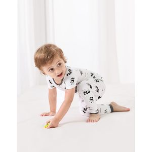 Pijamas para niños pequeños BambooBud, conjunto de 2 piezas estampado, camiseta de manga corta y pantalones, ropa de dormir ligera y transpirable para niños y niñas de 2 a 8 años - Product Image 5