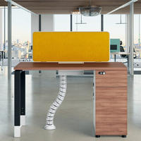 Meuble de bureau moderne avec rangement, poste de travail informatique réglable, cadre en acier, bois MFC, gain de place