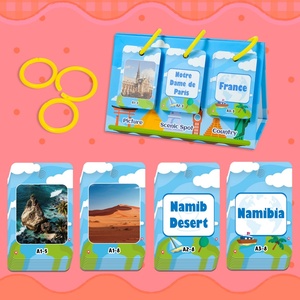 การ์ดปริศนากระดาษเพื่อการศึกษาสำหรับเด็ก - สถานที่ท่องเที่ยวทั่วโลก การคิดเชิงตรรกะและการพัฒนาทางปัญญา ดีไซน์สีสันสดใส - Product Image 2