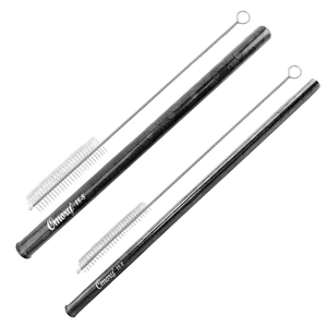 OMORY Premium Eco-friendly Black Titanium <b>Straw</b> Reusable <b>Drinking</b> <b>Straws</b> with Brush - Product Image 5