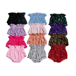 Boutique High Quality Children Multi Colors Sequin Shorts Kids Girls Bloomer Shorts for Summer Baby