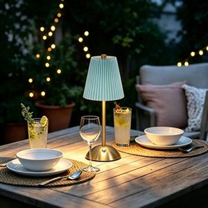 Lampe de table moderne en tissu et métal rechargeable, best-seller, avec chargement USB, pour chambre à coucher, chevet, restaurant, décoration, lumière d'ambiance - Product Image 2