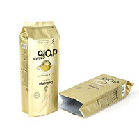 Sacs à café en aluminium et plastique avec soufflet latéral, imprimés sur mesure, étanches à l'humidité, de qualité alimentaire, 250g 500g, avec valve