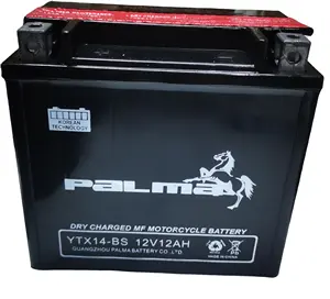 motorcycle battery YTX14L-BS lead acid agm with yuasa battery