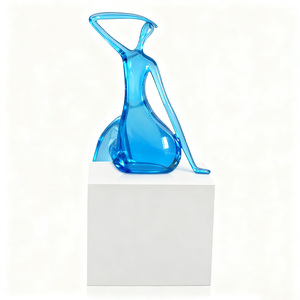 Sculptures de figures célèbres Figurines en résine Sculptures de femmes transparentes bleues - Product Image 5