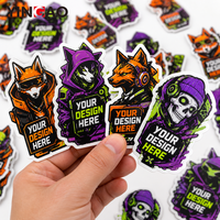 Stiker Vinyl Anti Air Custom Die Cut Street Graffiti Cyber Fox Robot untuk Skateboard Laptop Botol Air Logo