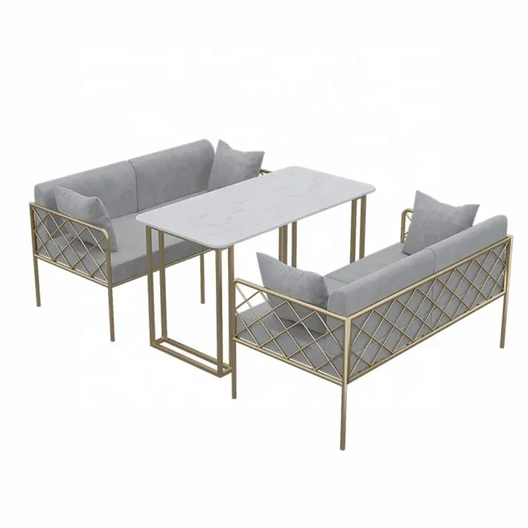 Perabot Ruang Keluarga Modern Mewah Kulit Sofa Set