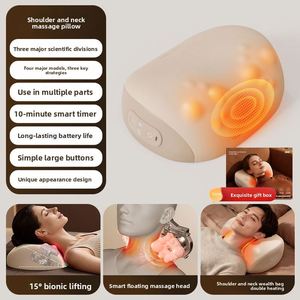 Coussin de massage multifonctionnel pour le corps, le cou, les épaules, la taille et le dos avec fonctions de chauffage et de pétrissage et compresse chaude - Product Image 2
