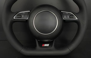 พวงมาลัยรถยนต์สไตล์สปอร์ตอัพเกรดสำหรับ <span class=keywords><strong>Audi</strong></span> A/Q/<span class=keywords><strong>R</strong></span>/S/RS <span class=keywords><strong>Line</strong></span> หุ้มหนังแท้แบบเจาะรูระบายอากาศ พร้อมระบบควบคุมมัลติฟังก์ชั่น - Product Image 4