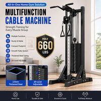 Máquina Multifuncional de Poleas Cruzadas, Entrenador Funcional, Pila de Pesas de 660 Libras, 20 Niveles Ajustables, Entrenamiento de Fuerza para Gimnasio en Casa