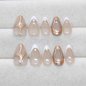 30 Uds. Prensa de almendras de Punta francesa en las <span class=keywords><strong>uñas</strong></span>, venta al por mayor, líneas de diamantes de imitación simples acrílicas <span class=keywords><strong>cortas</strong></span>, <span class=keywords><strong>uñas</strong></span> artificiales para decoración de <span class=keywords><strong>uñas</strong></span> - Product Image 3