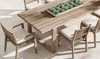 Mobilier d'extérieur de jardin moderne Chaises de salle à manger avec accoudoirs, terrasse, patio, rotin, teck, bois, osier