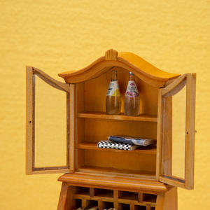 1:12 échelle de haute qualité en bois Mini maison de poupée meubles bricolage jouet Style Micro étude scène bibliothèque et armoire verticale - Product Image 4