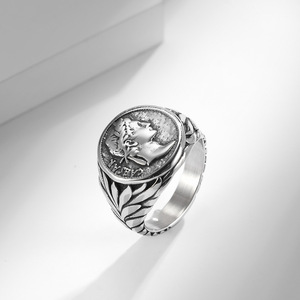 Europa e America impero romano Caesar il grande anello in acciaio inossidabile moneta Vintage testa di Caesar anelli in acciaio al titanio per Me - Product Image 6