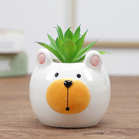 Pot de fleurs en céramique mignon en forme d'animal, vase, jardinière, ornements de bureau, décoration intérieure, pot de jardin, pot pour plantes succulentes