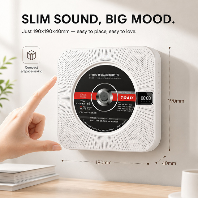 Wall Mounted CD Music Player with FM Radio Wireless Audio Digital Playback OEM ODM Factory