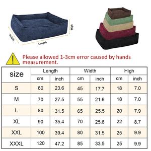 Groot, middelgroot, klein rechthoekig hondenbed, machinewasbaar, corduroy, puppy slaapbank, antislip bodem - Product Image 2