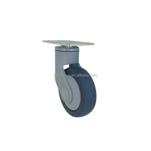 Hot Selling 4 Inch TPR Medical Threaded Stem Caster <strong>Wheels</strong> Noiseless Nursing Bed Casters <strong>Nylon</strong> Bracket Brake Medical Caster Hot - Product Image 3