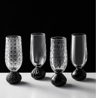 Verre Highball Vintage Texturé avec Base Gaufrée, Grand Verre à Eau, Verre à Cocktail Bulle pour Jus, Bière, Mariage, Bar, Vaisselle de Table