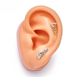 Piercing tendance en Titane G23 3-en-1 LOVE, style clou sexy, à filetage interne, pour <span class=keywords><strong>Labret</strong></span>, Hélix, Tragus, Septum, Conch, Vertical - NOUVEAU - Product Image 5
