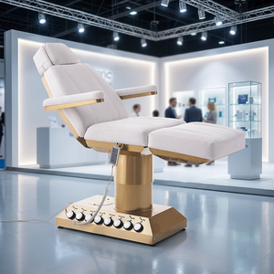 Mesa eléctrica multifuncional con 4 motores, ajuste de altura de las patas con inclinación completa, tapizada en cuero PU, cama de spa, tatuajes y cosmética para clínica. - Product Image 1