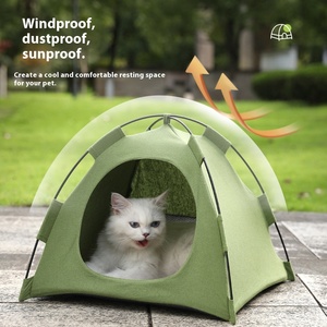 Eco-Friendly Solid Pattern Winter Pet <strong>Tent</strong> Foldable Washable <strong>Small</strong> <strong>Dog</strong> House Indoor Outdoor Quadrate Shape Polyester Fill Carton - Product Image 1