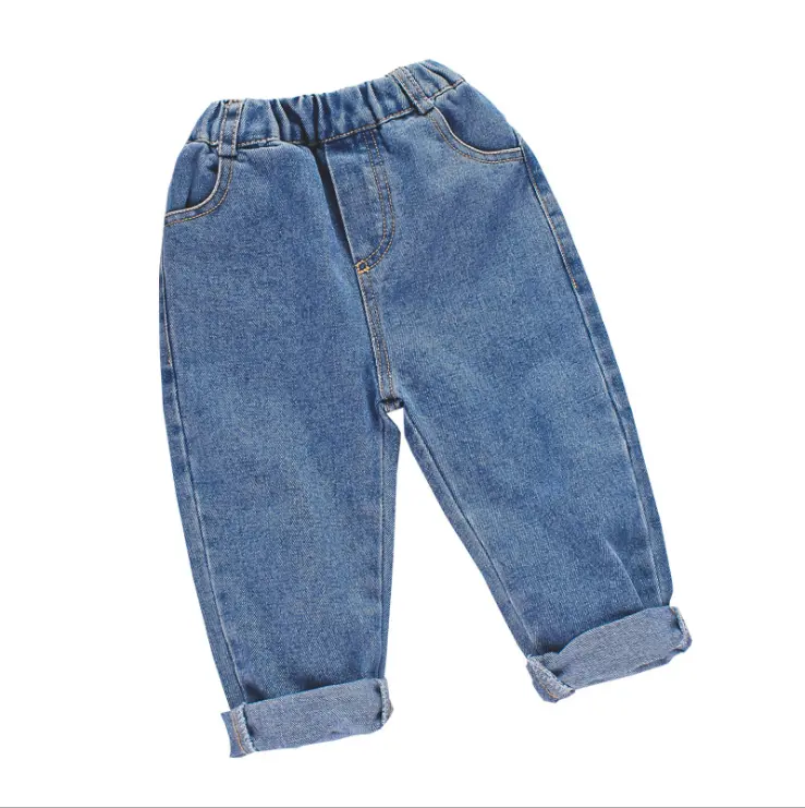 กางเกงยีนส์ขายาวสำหรับเด็กผ้าฝ้ายออร์แกนิก100%