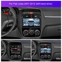 Podofo Radio mobil Android, 9 inci 2 Din bingkai Stereo mobil untuk Fiat Linea 2007-2012 Carplay Android Auto BT WiFi GPS Hi-Fi