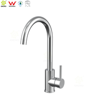 Robinet de cuisine en acier inoxydable 304 PVD Gun Metal avec bec flexible et mélangeur d'évier