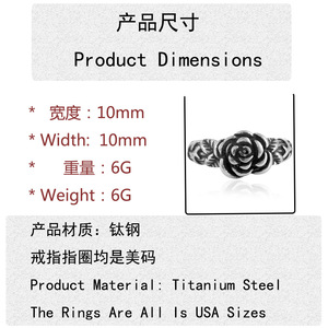 Anillo de Acero Inoxidable con Diseño Floral para Hombre, Estilo Punk, Joyería de Regalo 280768 - Product Image 3