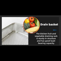 Panier égouttoir en acier inoxydable pour évier de cuisine, pour légumes et fruits