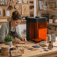 Machine de marquage laser miniature à refroidissement par air, compatible DXF PLT AI, pour acrylique et caoutchouc, portable et facile à utiliser