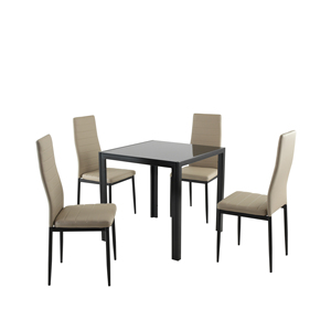 Bàn ăn kính hiện đại đặt với ghế nhựa PVC cho nhà hàng gia đình và đồ nội thất phòng khách - Product Image 5