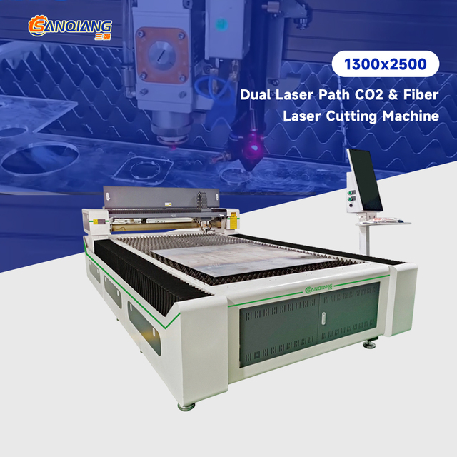 SQ 2026 OEM 1325D Fiber Laser CO2 Mixed Cutting Machine with Au3tech System for Metal Acrylic Wood MDF