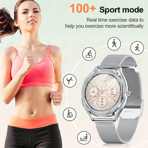 Thời trang người phụ nữ thông minh xem thể thao sức khỏe màn hình với 2 vòng đeo tay AMOLED Màn hình BT cuộc gọi phụ nữ không thấm nước SmartWatch cô gái Quà Tặng - Product Image 5