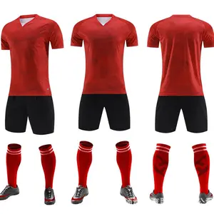 Fabrikant Op Maat Voetbal Uniform Print Nummer Plus Logo School Student Voetbalteam Training Uniform Voetbal Wedstrijd Uniform Uniform